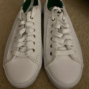 Women’s White Leather Keds